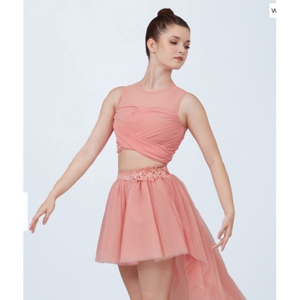 Weissman Dance Costume "I Know" Peach 2 Piece Tulle Skirt Style #15434 MA